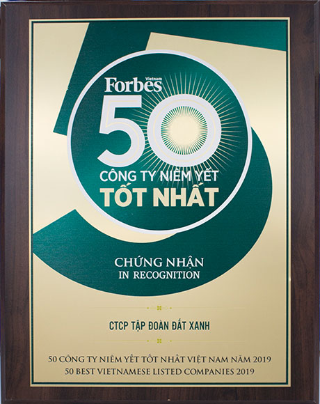 Lần thứ 7 liên tiếp, Đất Xanh vinh danh Top 50 công ty niêm yết tốt nhất Việt Nam